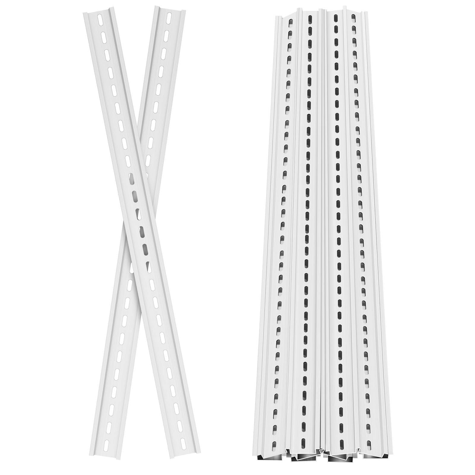 39x1.38x0.3 Inch Silver Din Mounting High Slotted Extruded Metal Rail 6 PCS
