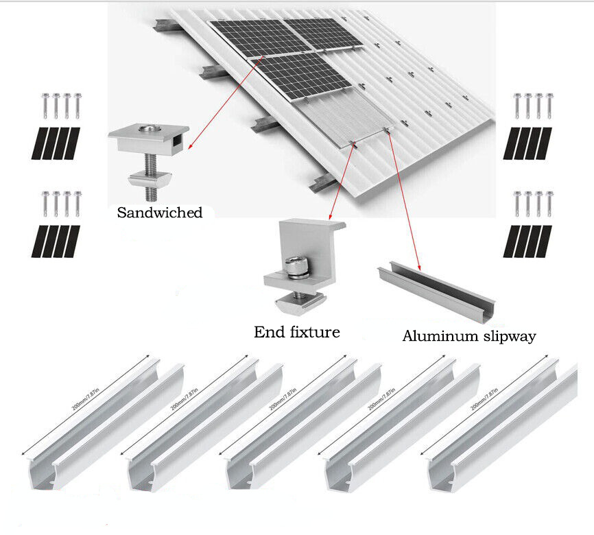 Roof Adjustable Solar Panel Mounting Brackets Kit System for 4PCS Solar Panels