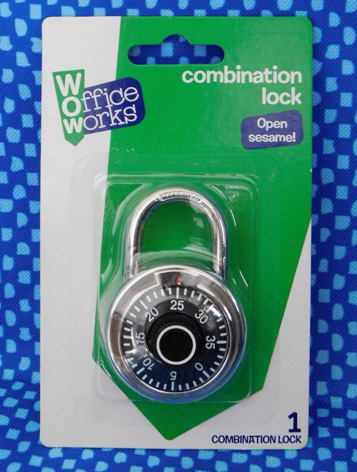 WOW Office Works Combination Combo Pad Lock Heavy Duty Nickel Coated New/SEALED