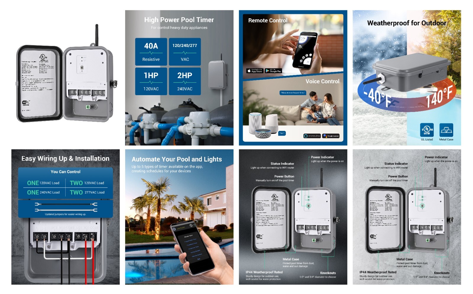 DEWENWILS Smart WiFi Pool Pump Timer Outdoor Heavy Duty Programmable For Pool