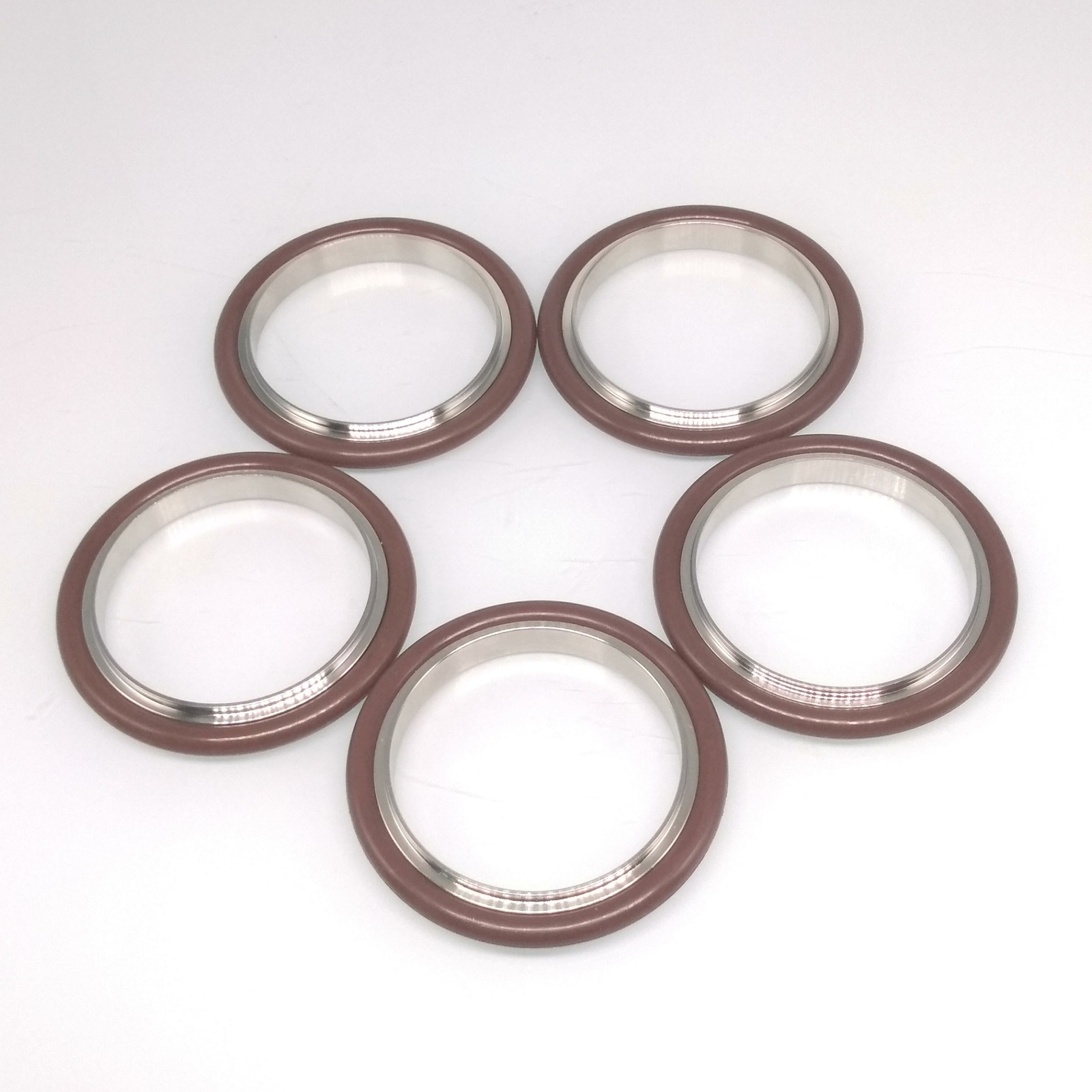 US Stock 5pcs KF-50 NW-50 Vacuum Center Ring made of SS304 with O-ring