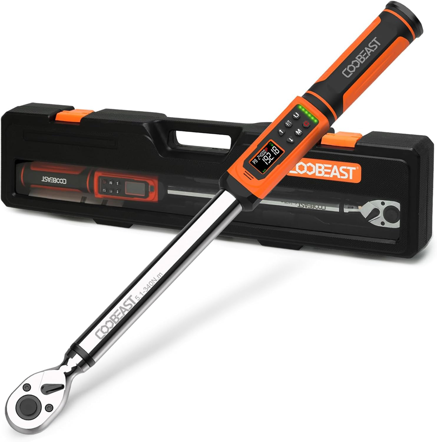 1/2 Drive Digital Torque Wrench(3.76-250.8 Ft.Lbs./5.1-340Nm) | Preset Value Tor