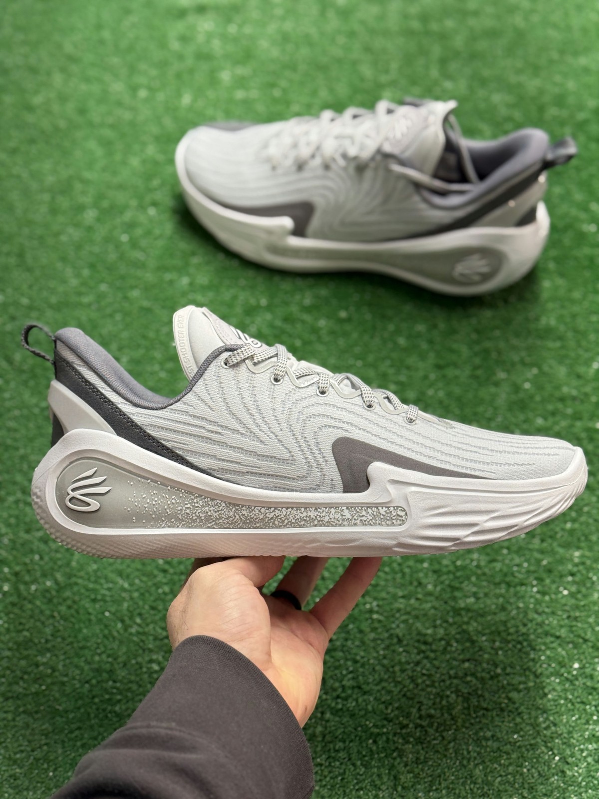 Under Armour Curry Flow 12 TB Halo Grey Mens Basketball 6000736-014 NEW Multi Sz