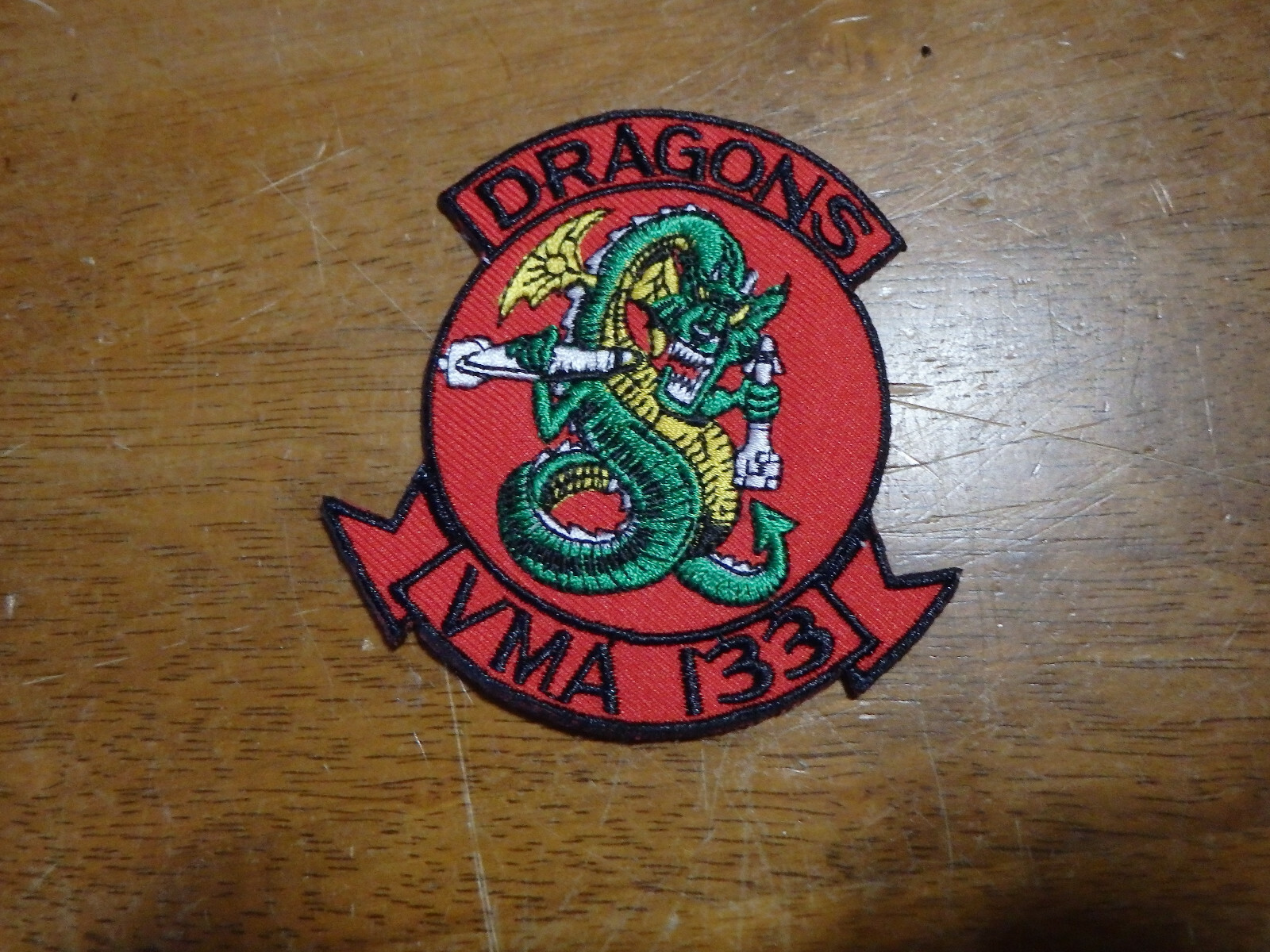 U S MARINE  CORPS VMA-133 "Dragons" Marine Attack Squadron PATCH.B0X T#105
