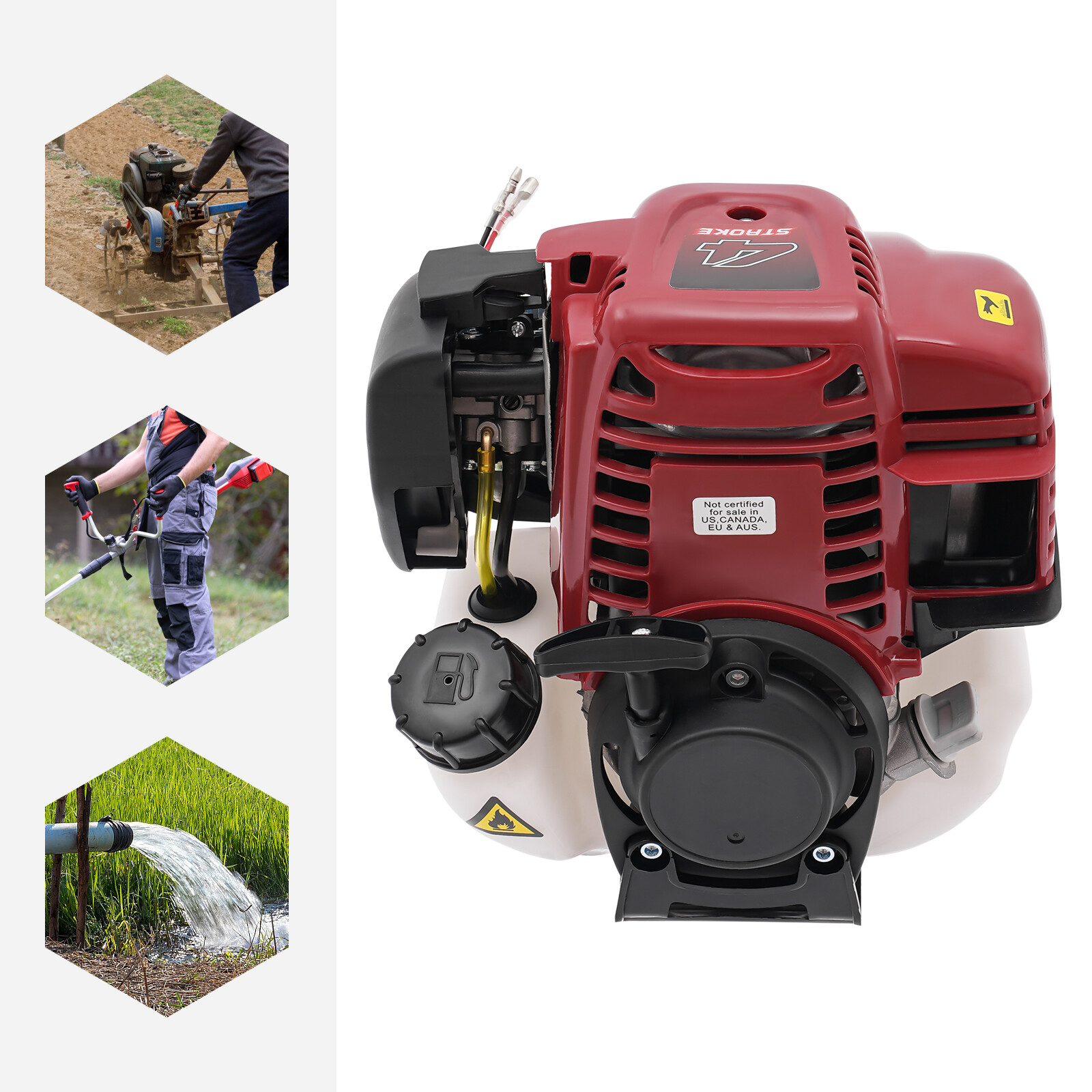 37.7cc 1kW Pull Start Gas Engine Motor Power 4 Stroke Air-cooled Single-cylinder