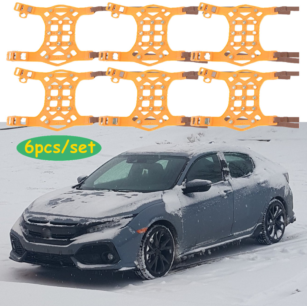 6pcs/set Car Truck Wheel Tire Snow Emergency Anti-skid Chains For Honda Civic
