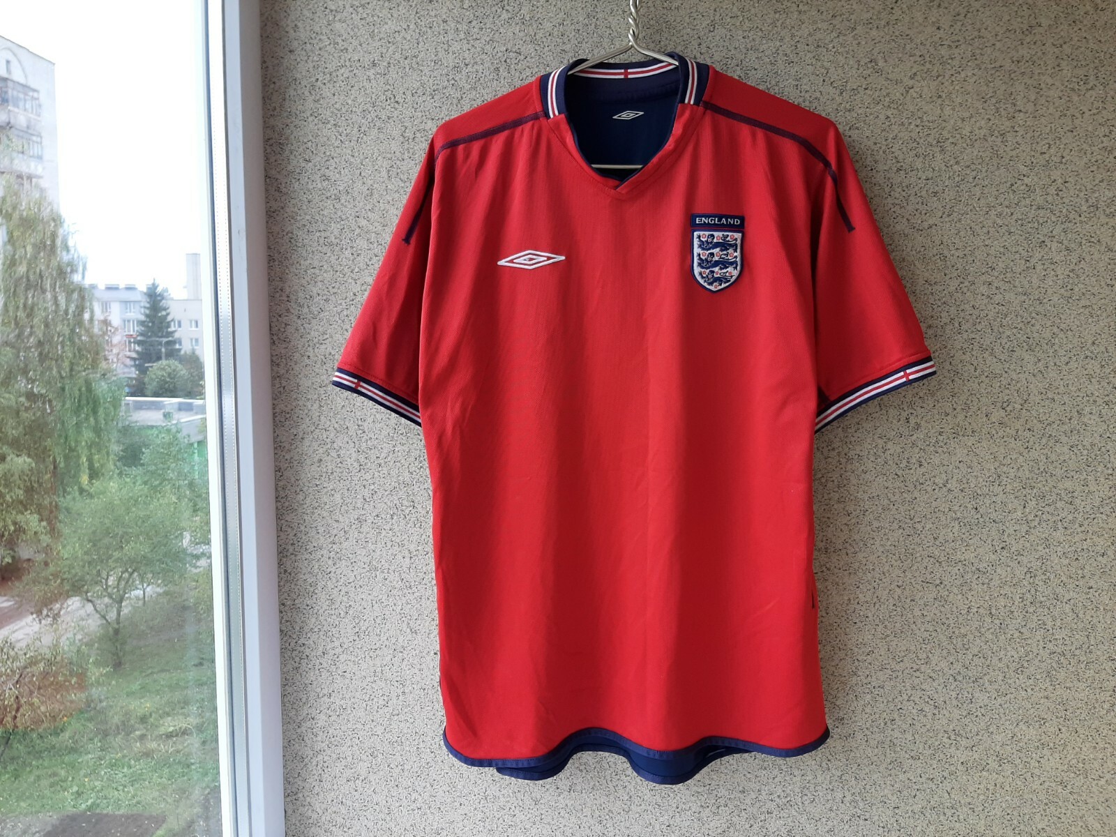 England Away football shirt 2002/2004 Jersey Sz L/XL Soccer Camiseta Umbro OLD