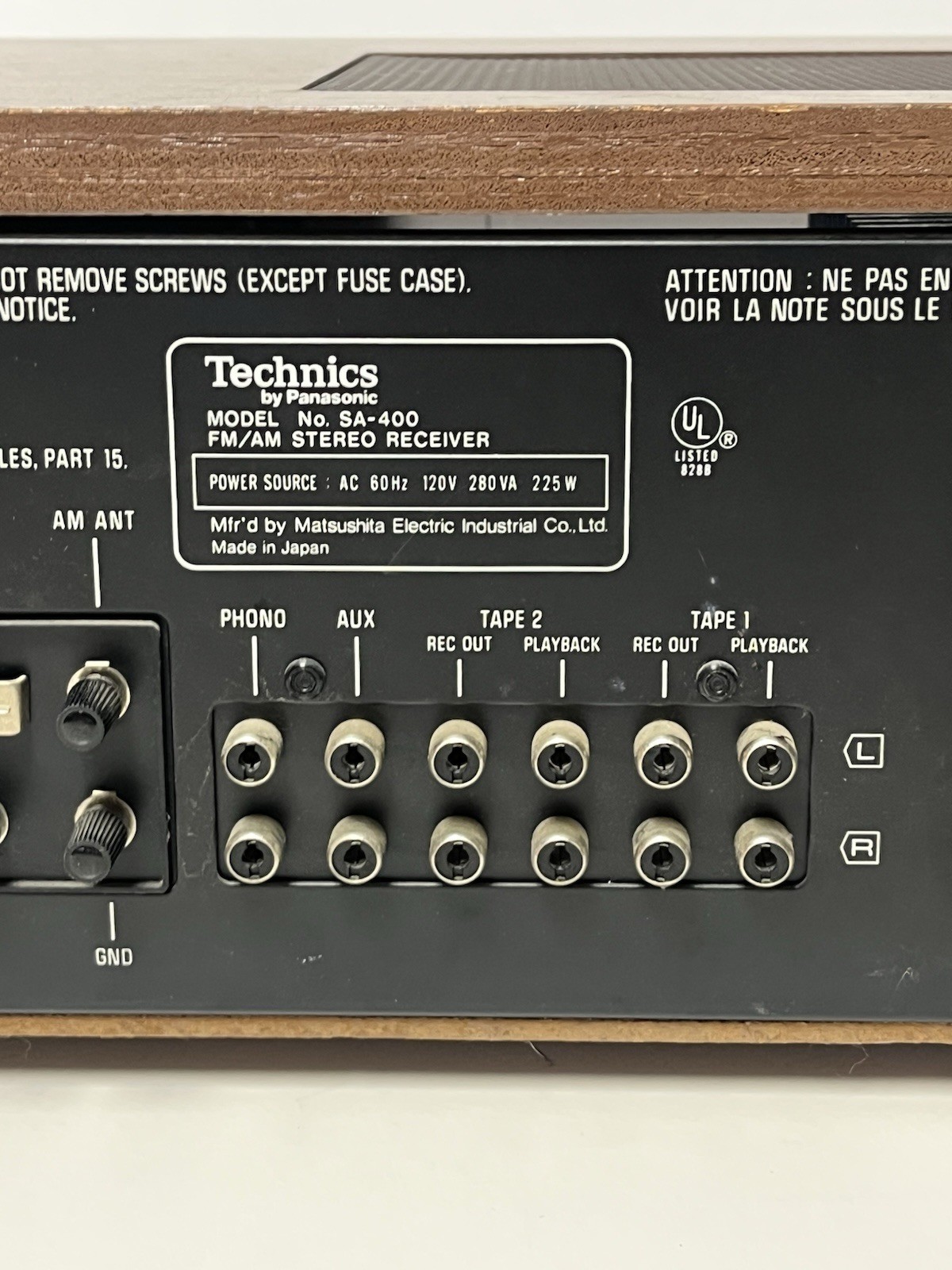 TECHNICS SA-400 STEREO FM-AM STEREO RECEIVER WORKS READ