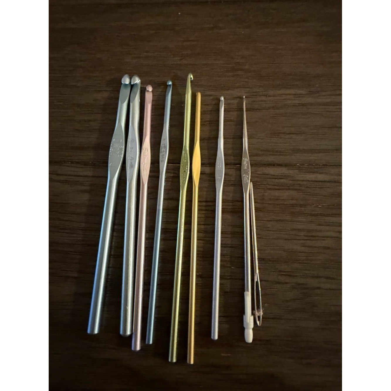 Mixed Metal Crochet Hook Set - Silver, Gold, Rose vintage