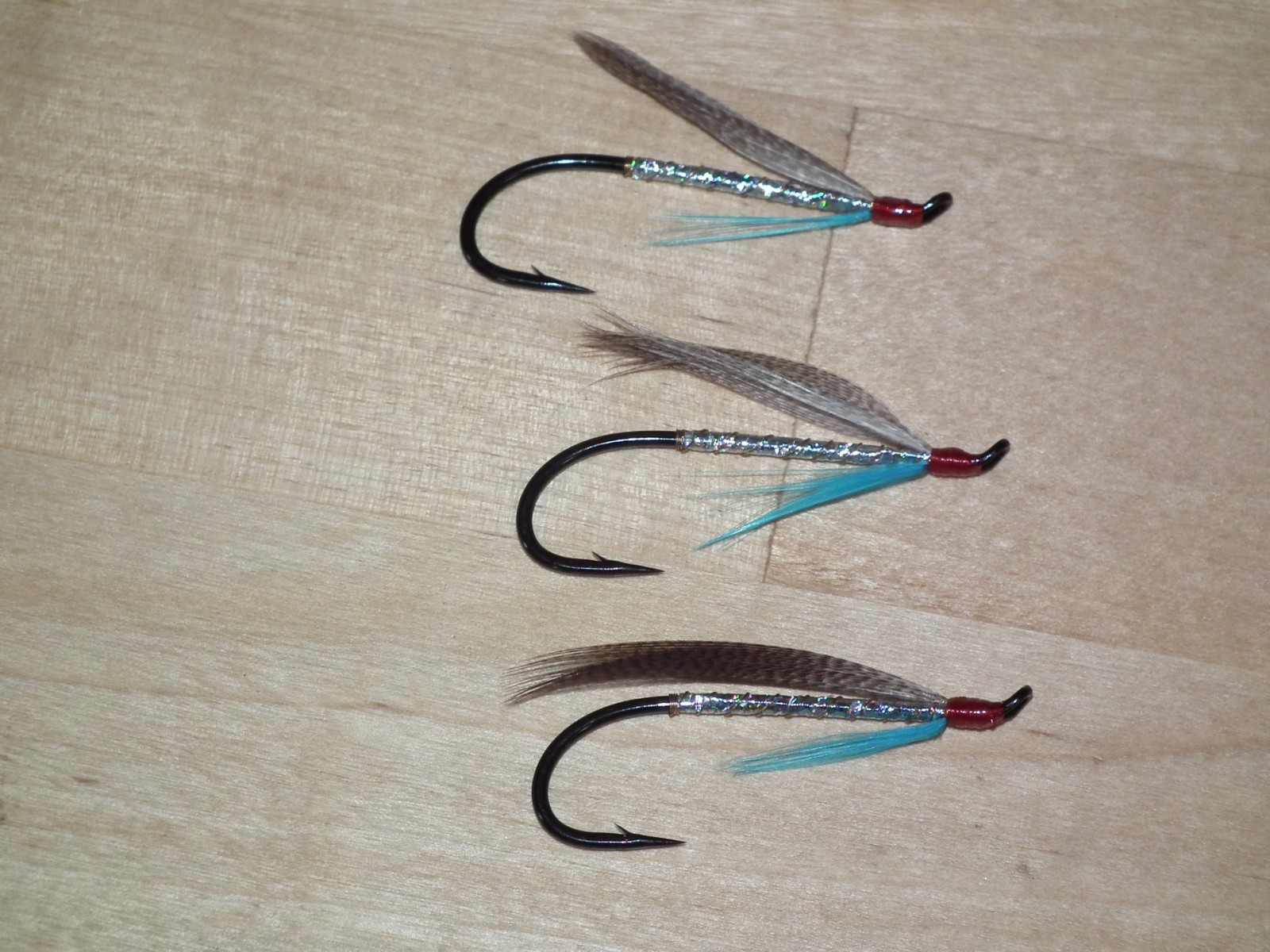 salmon/seatrout flies ---- 3 medicine tied on orvis size 1 hooks