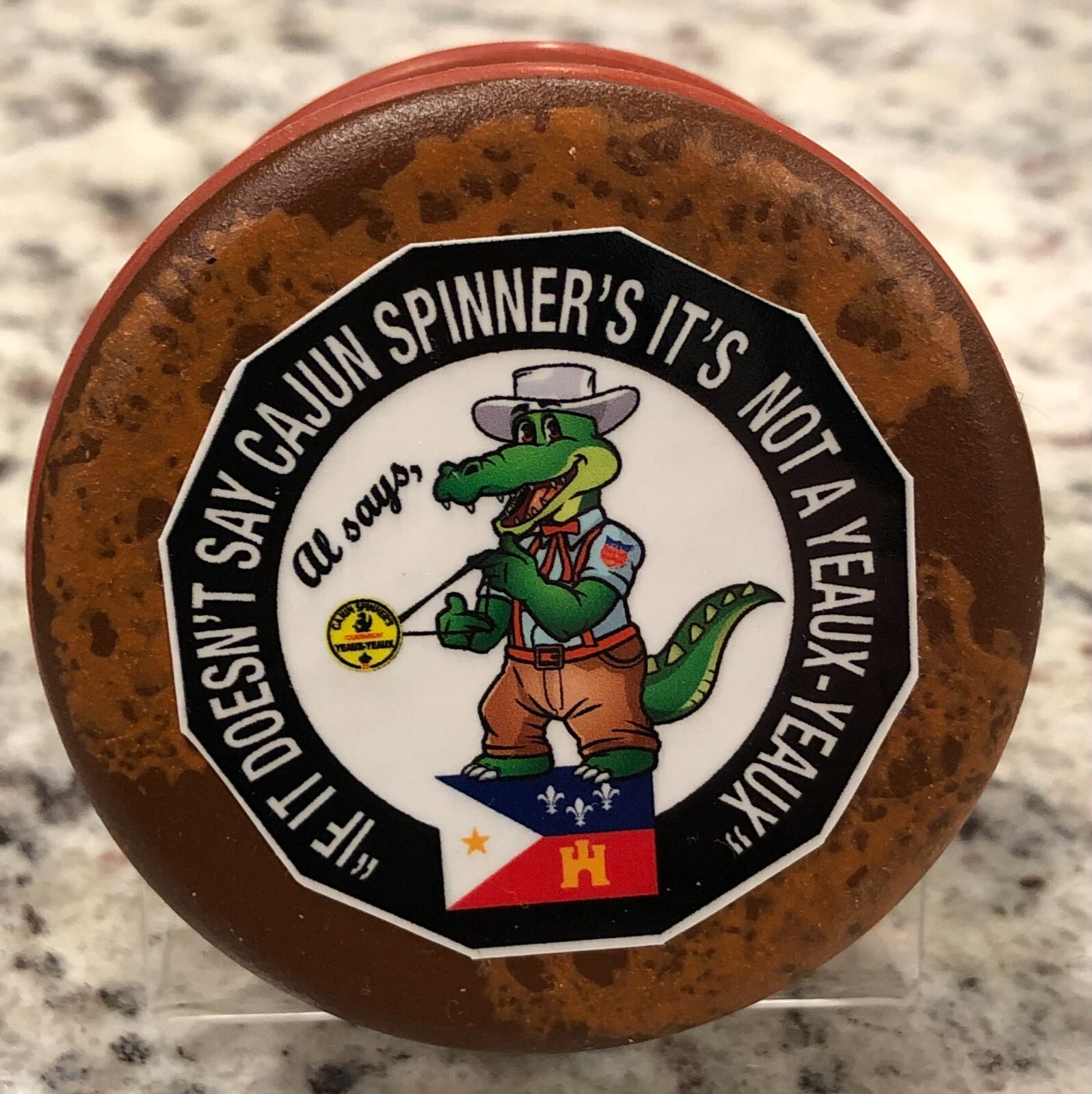Presenting CAJUN SPINNER'S "AL E. GAITUH" YEAUX-YEAUX - Rusty Flat Brown