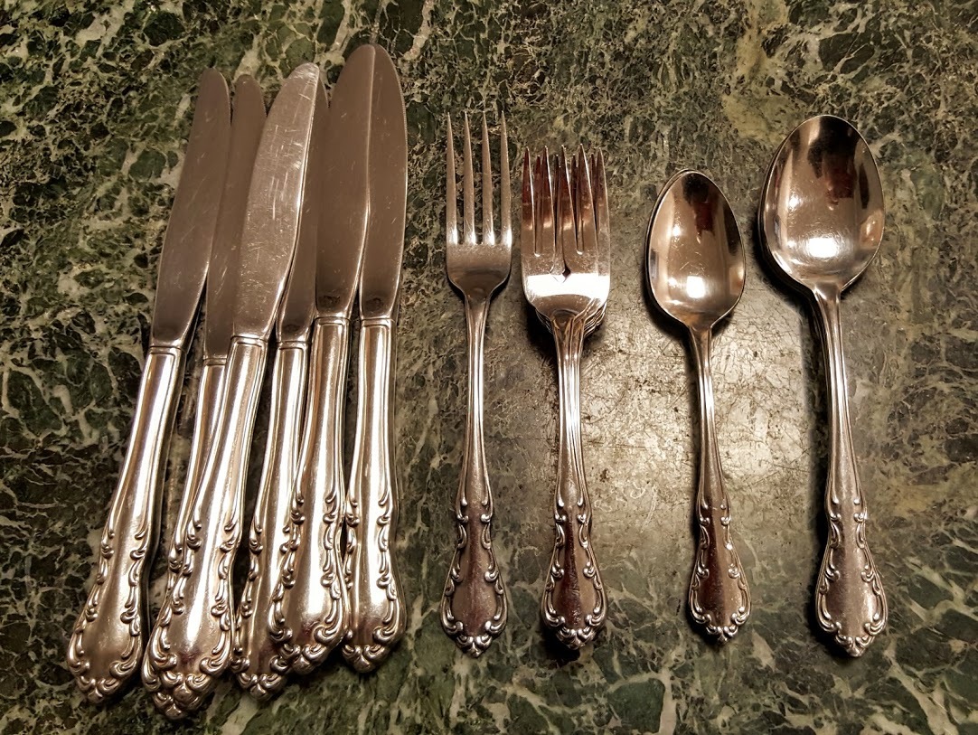27pc Oneida St Louis Profile Stainless FORKS TEASPOONS SALADS SOUPS KNIVES