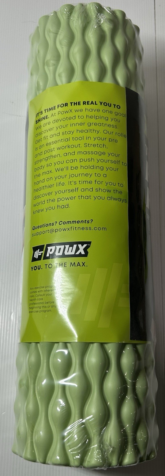 Powx Textured Foam Roller 18-in Medium Density Hollow Core Massage Roller Green