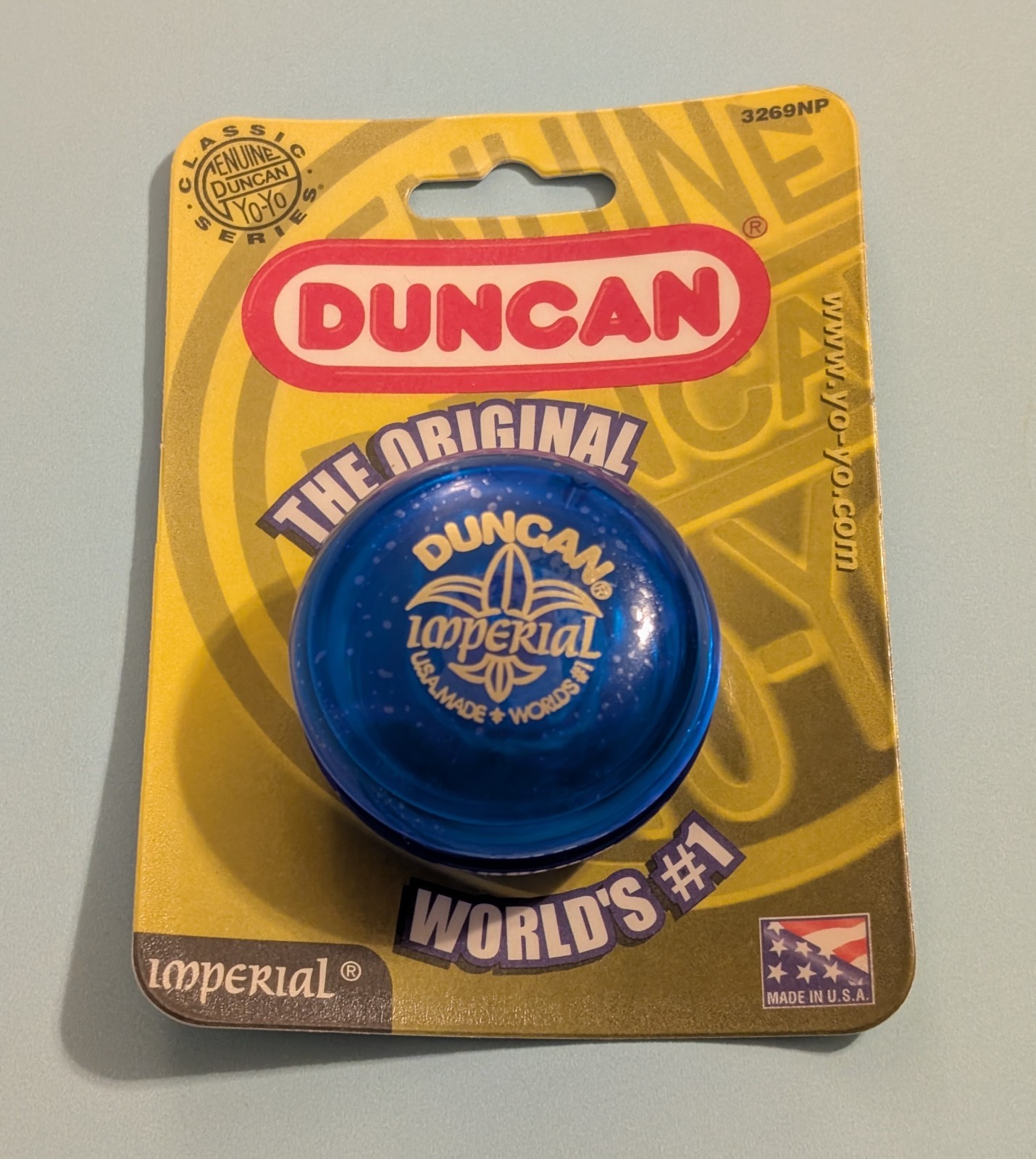 Vtg 1999 Blue Duncan Imperial Yo-Yo - 3269NP - 90s Spinning Return Toy - Sealed