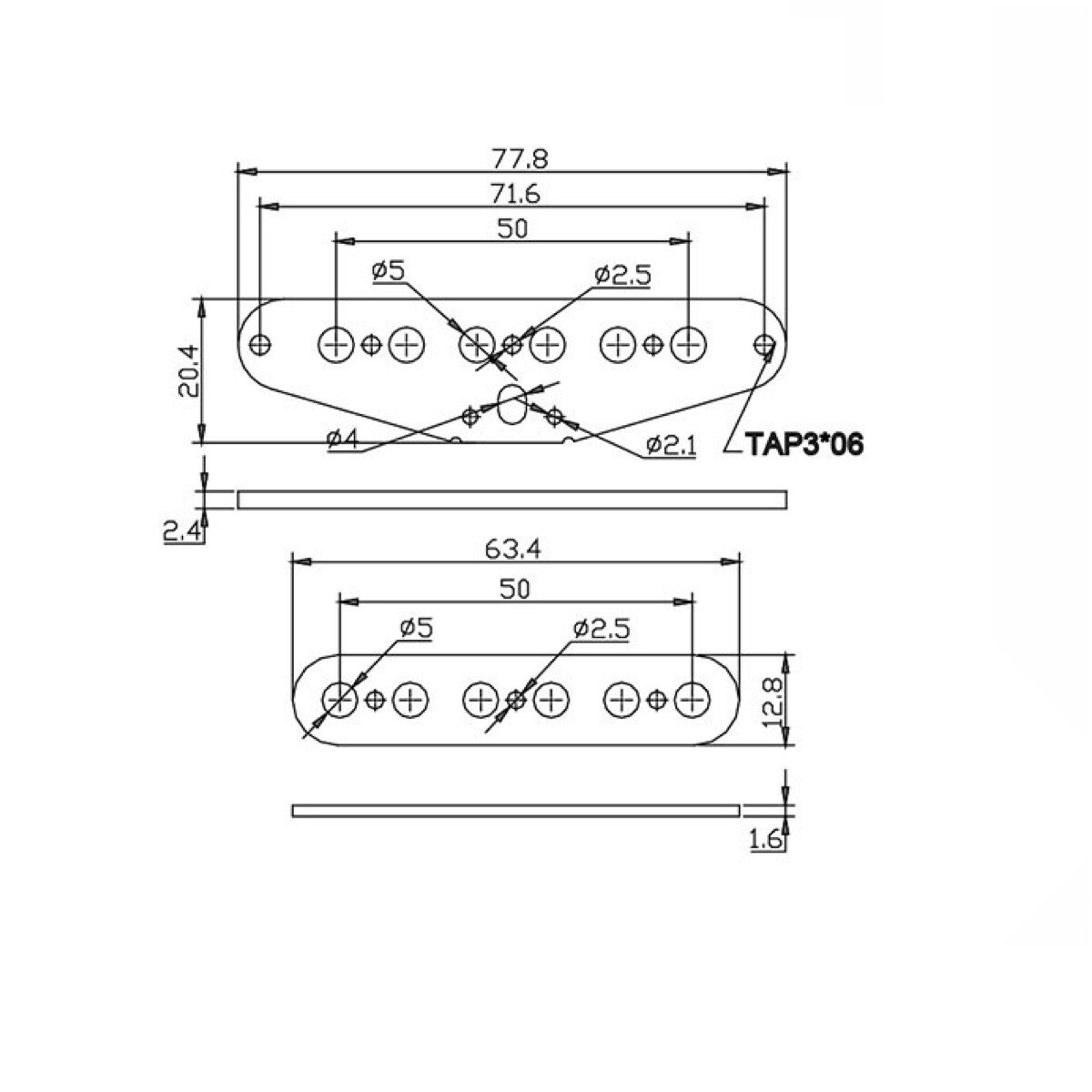 Guitar Fiber Board Pickup Part - PP-FB50