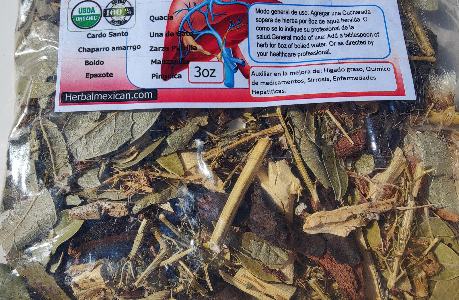 Te Auxiliar Higado Graso fatty liver support natural detox aid tea mexican blend