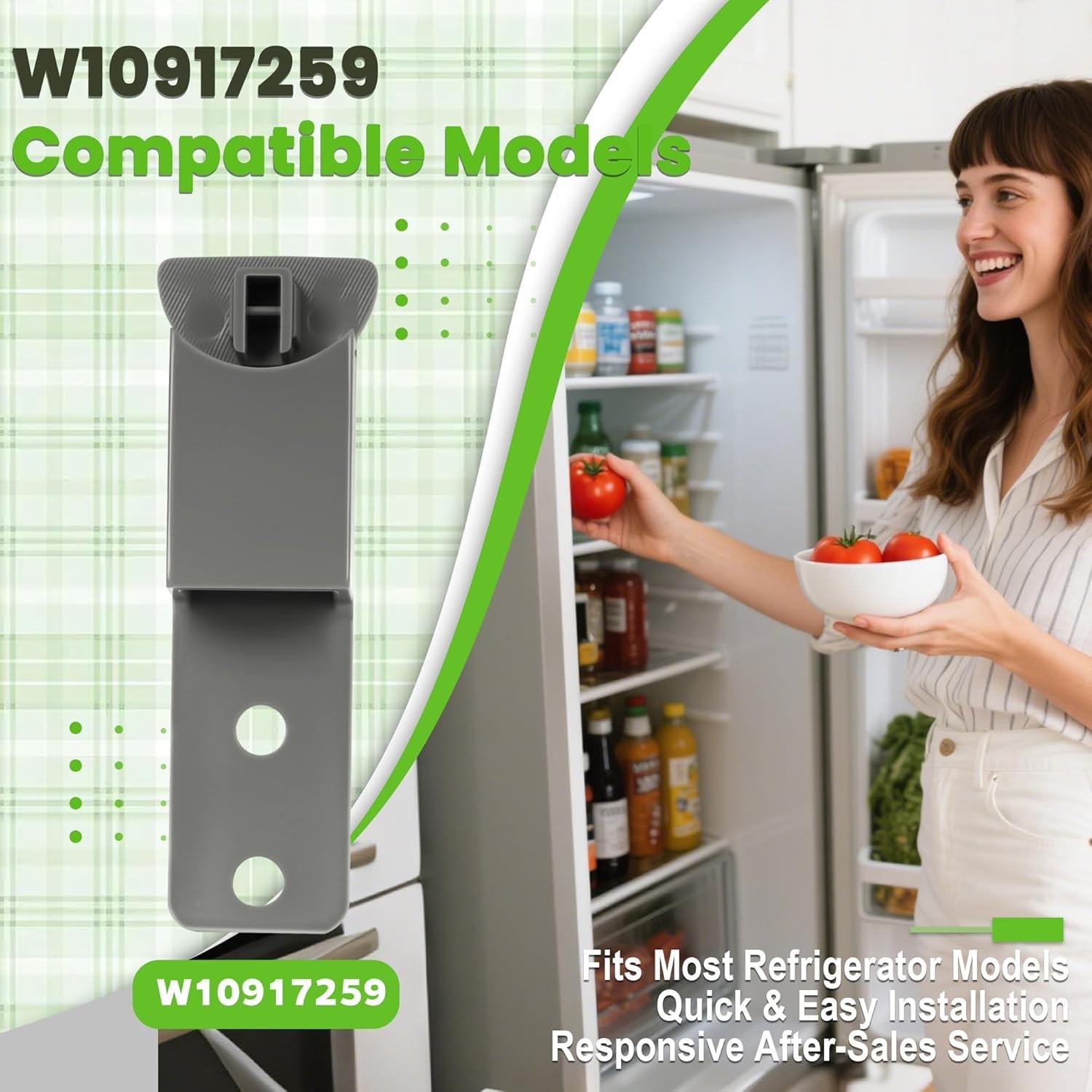 W10917259 Refrigerator Door Handle End Cap 2Pack, Compatible with Whirlpool H...