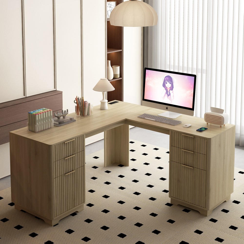 L Shaped Desk,Computer Desk ,Bookshelf,Modern Corner Desk,Home Office Desk
