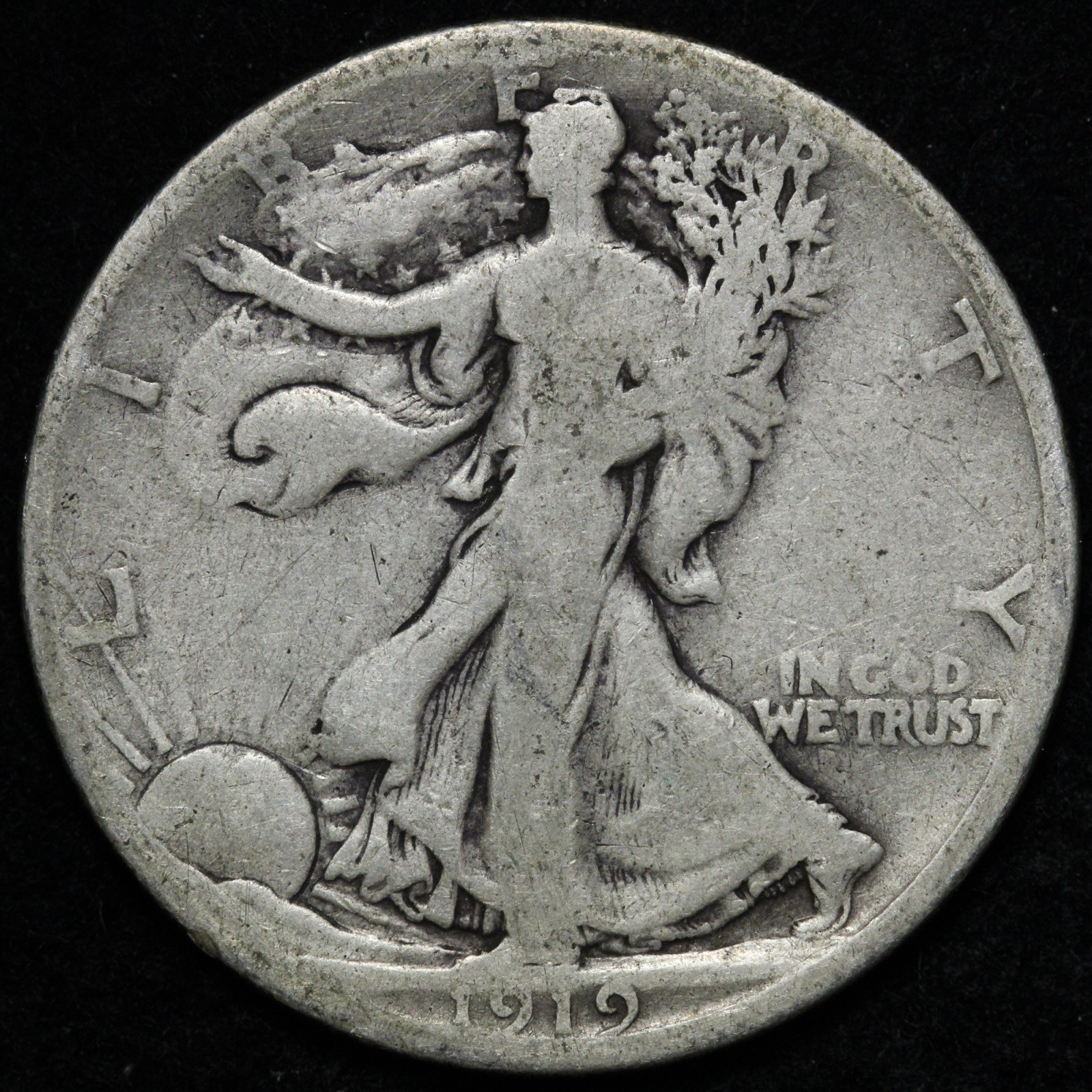 1919-S Walking Liberty Silver Half Dollar VG E311 SWU