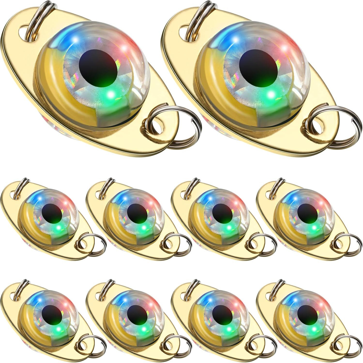 LED Fishing Lures Lighted Fishing Spoons Underwater Flasher Bass Halibut Saltwat