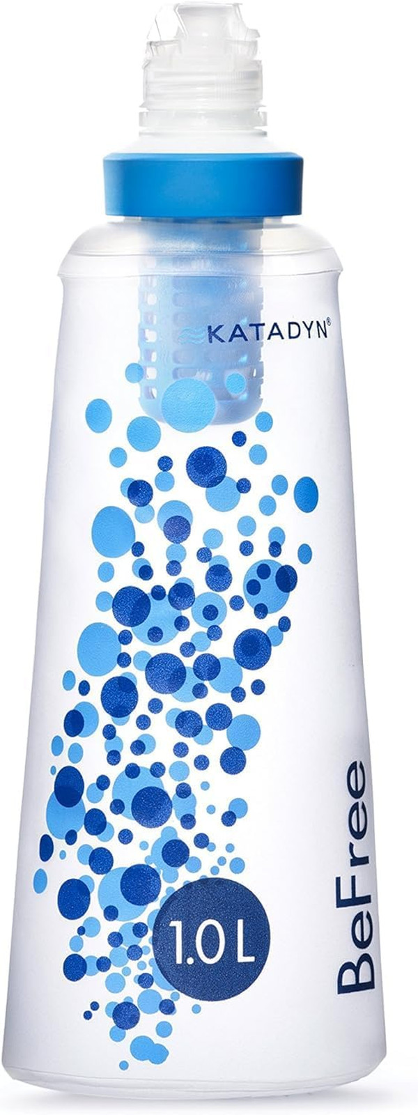 Befree 1.0L Ultralight Collapsible Water Filter Bottle for Hiking, Camping, Back
