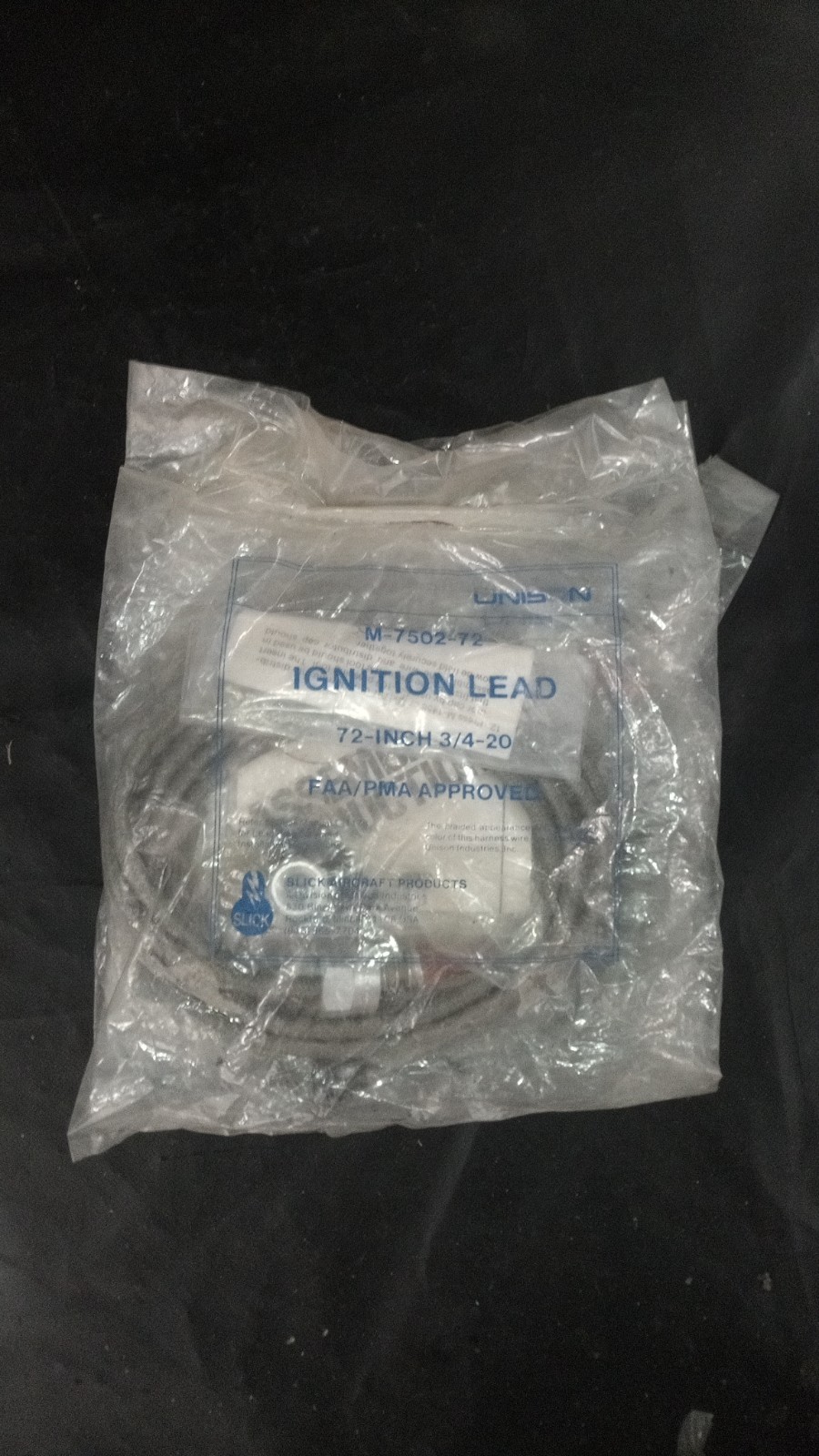 M-7502-72 UNISON IGNITION LEAD 72-INCH 3/4-20 (NOS) AIRBOAT/AIRPLANE