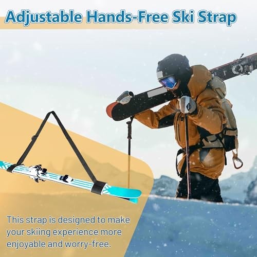 Ski Boot Straps, Adjustable Skis Shoulder Carrier Strap, Ski and Pole Carrier