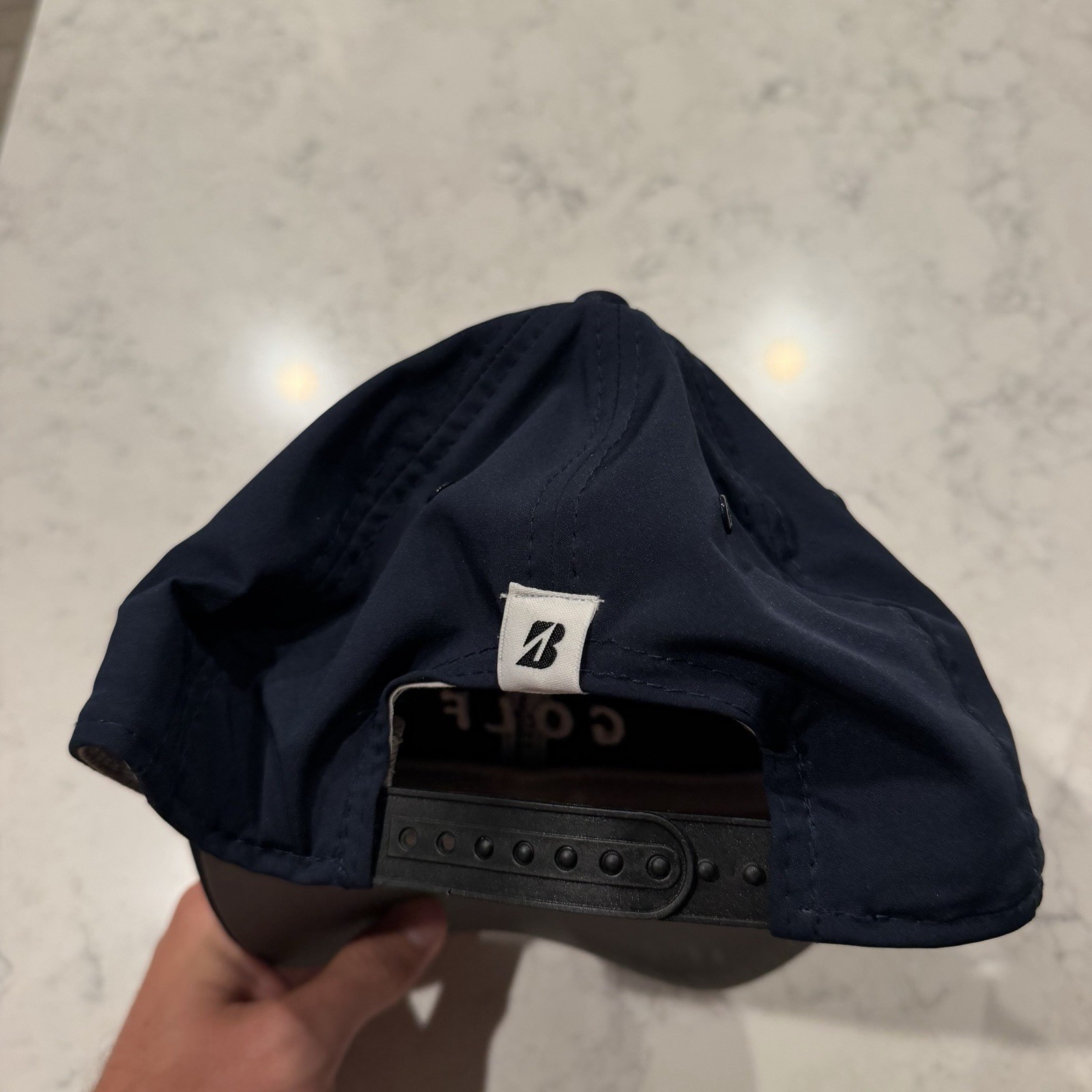 Bridgestone "The Rope" Snapback Golf Hat Navy Blue Performance Snapback