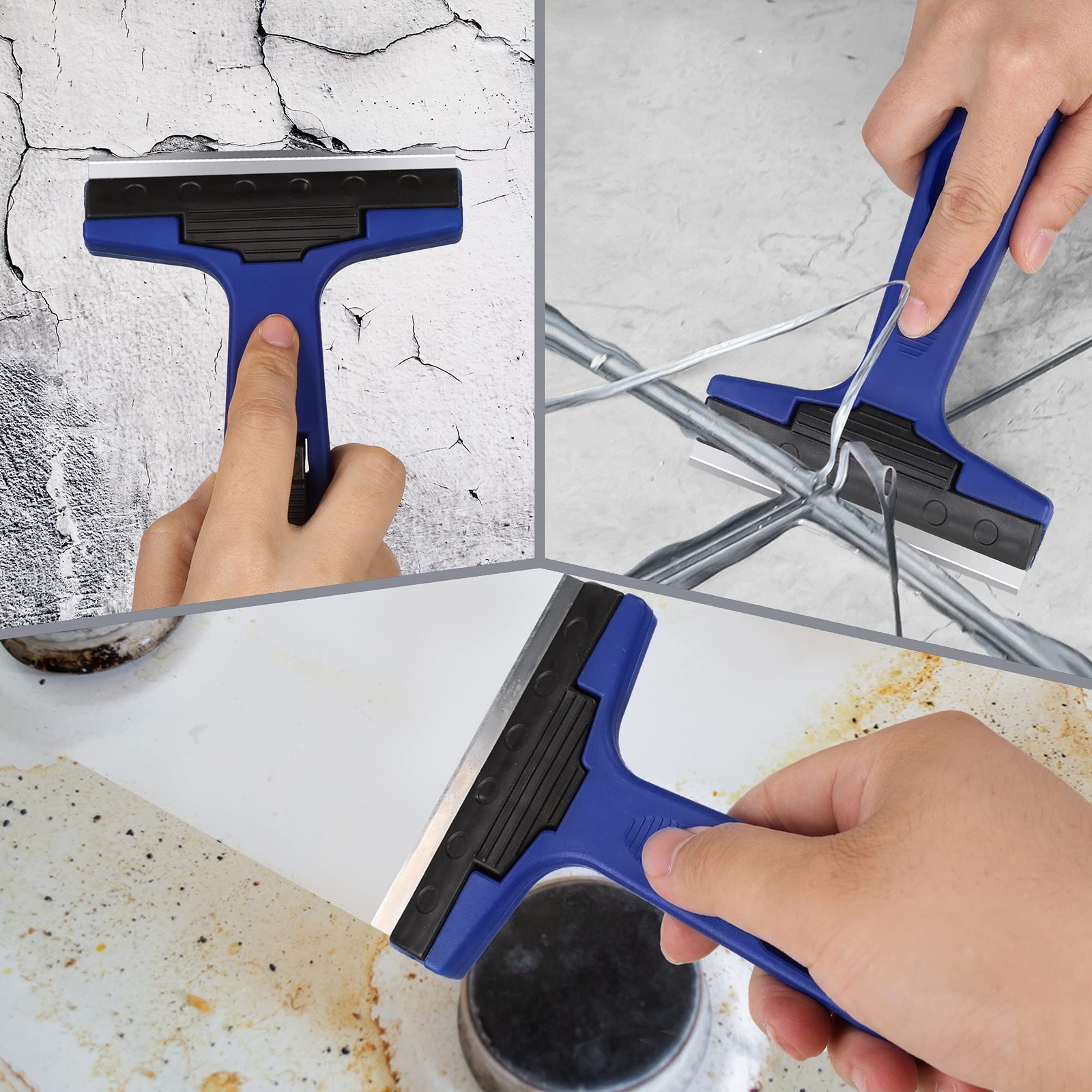 Razor Blade Scraper, 4" Scraper Tool with 10 Extra Replacement Metal Blades,...