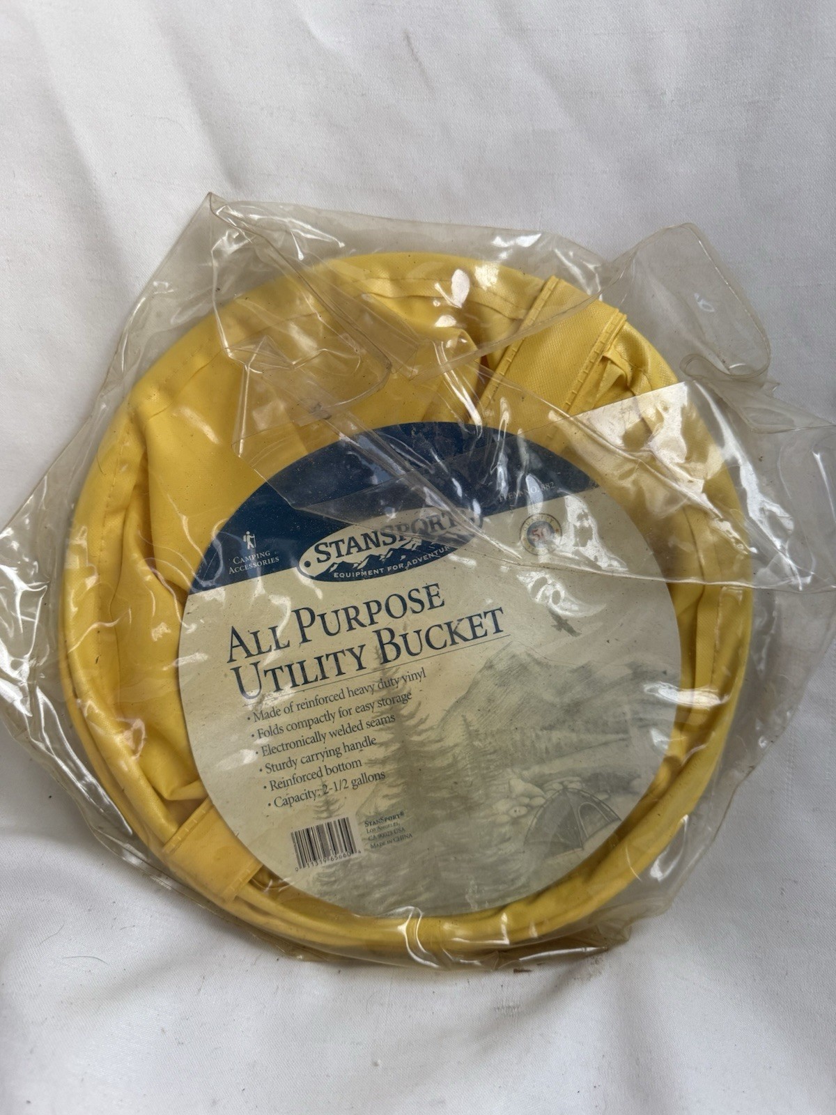 YELLOW COLLAPSIBLE UTILITY BUCKET FOR CAMPING