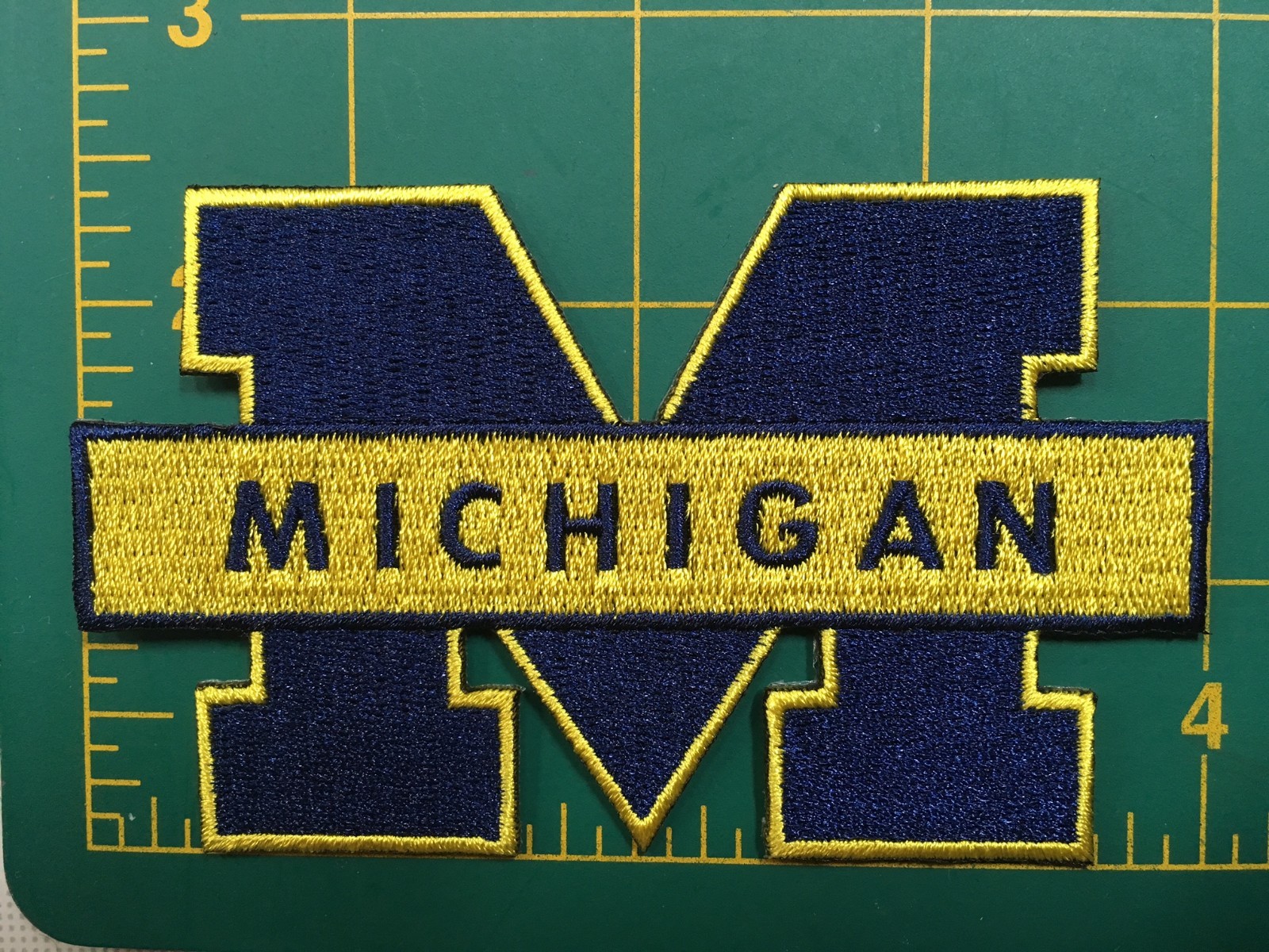 U of Michigan patch Wolverines M embroidered iron on patch 3 7/8" wide Michigan