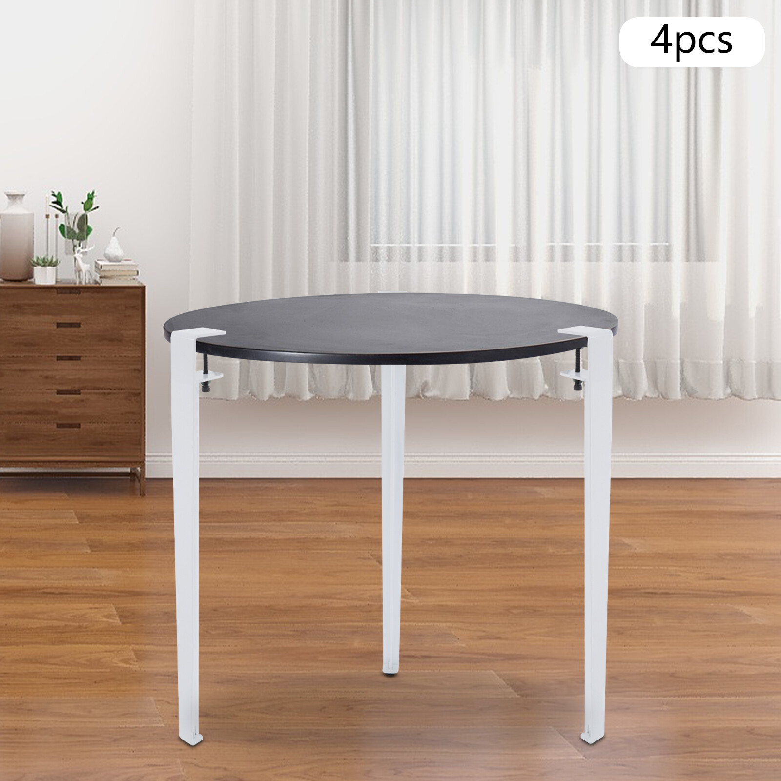 4pcs Adjustable Table Legs, Table Clamp Legs, F-shaped Table Legs White