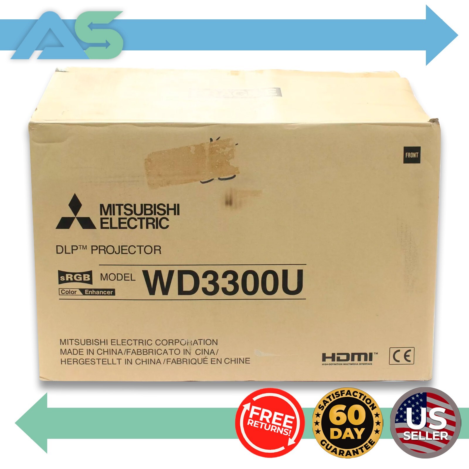 Mitsubishi WD3300U DLP Home Cinema Projector - 16:10 Ratio, 4000 ANSI Lumens