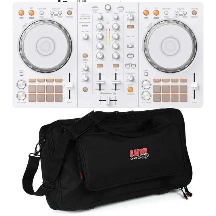 Pioneer DJ DDJ-FLX4 2-deck rekordbox and Serato DJ Controller with Gig Bag -