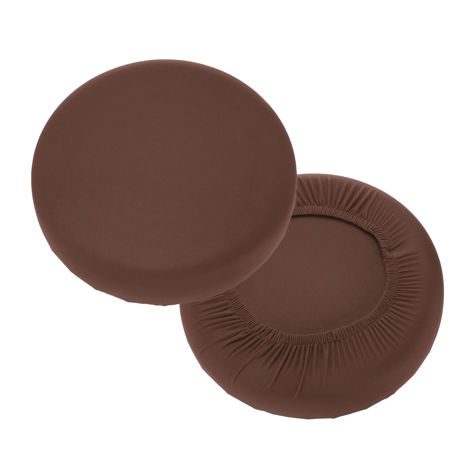 2Pack Stool Covers Round, 11-14 Inch Bar Stool Cover with Elastic, Dark Brown