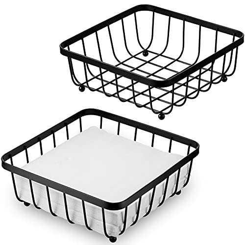 2 Pieces Napkin Holder for Table, Modern Flat Metal Paper Napkin Holder for