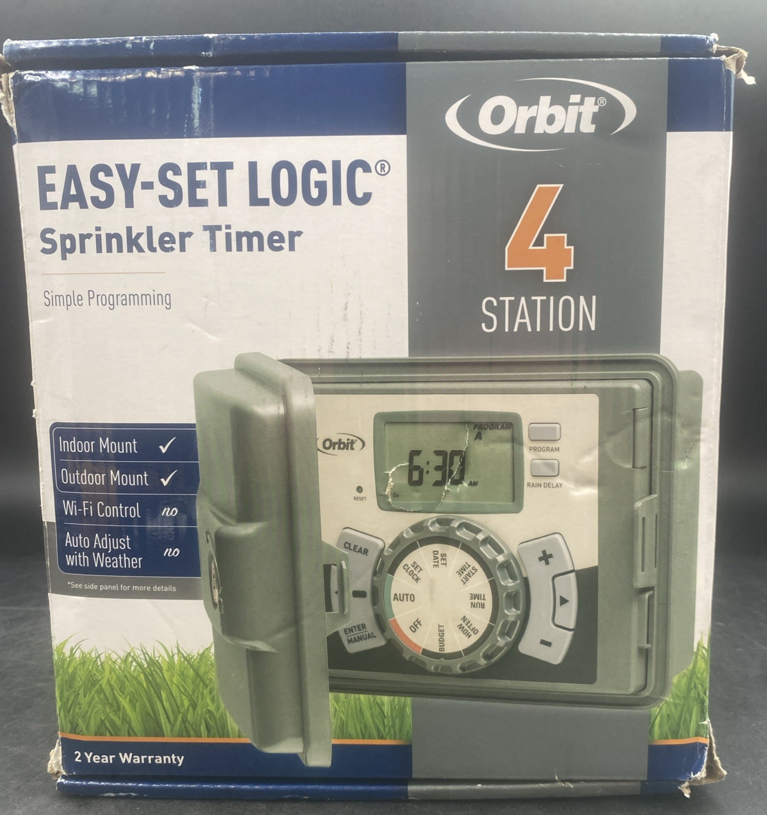 Orbit 57894 4-Station Outdoor Swing Panel Sprinkler Timer System