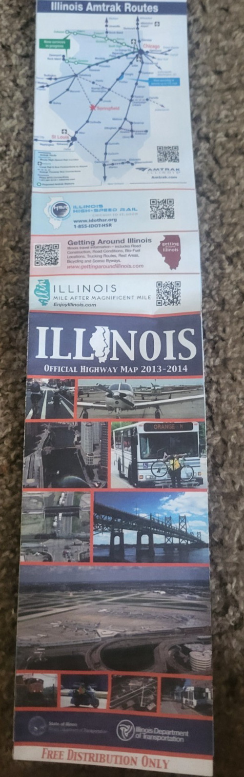 MULTI FOLD 2013 ROAD MAP OF ILLINOIS