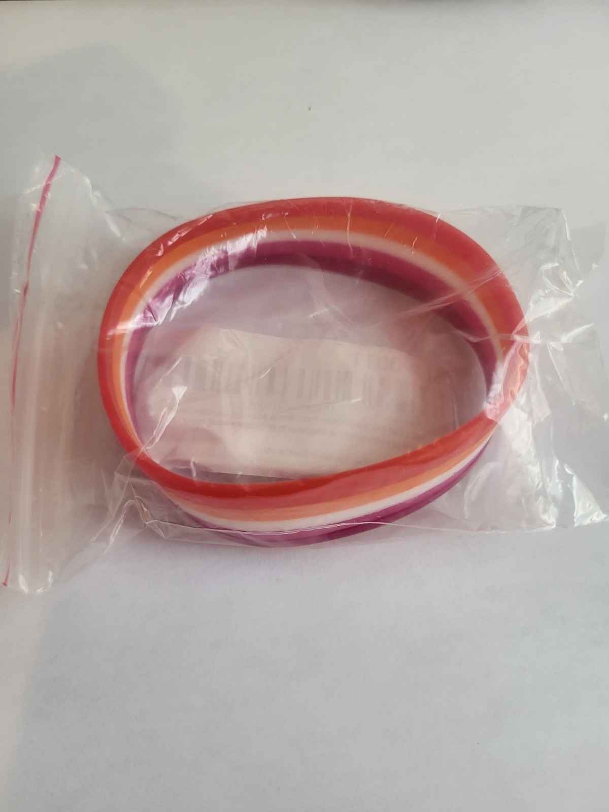 Silicone Stretchy Lesbian Pride Flag Colors Wristband Bracelet