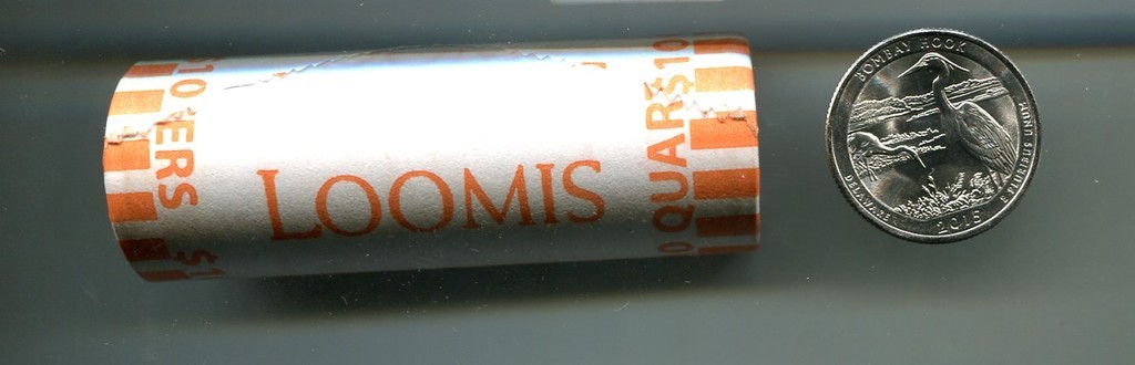 2015 P BOMBAY HOOK DELAWARE  PARKWAY PARK  QUARTER $10 BU ROLL