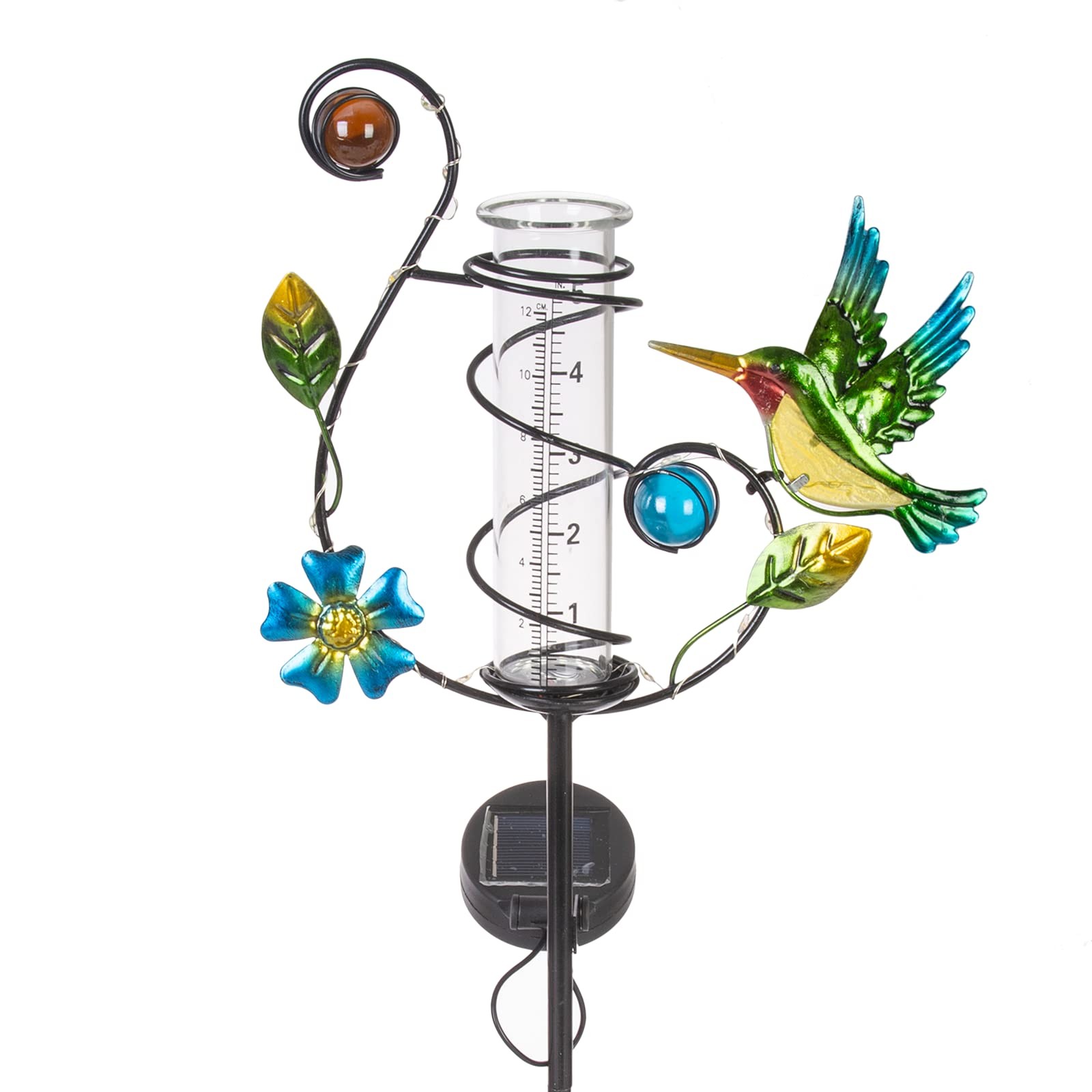 HOBYLUBY 35'' Hummingbird Rain Gauge Outdoor - Solar A