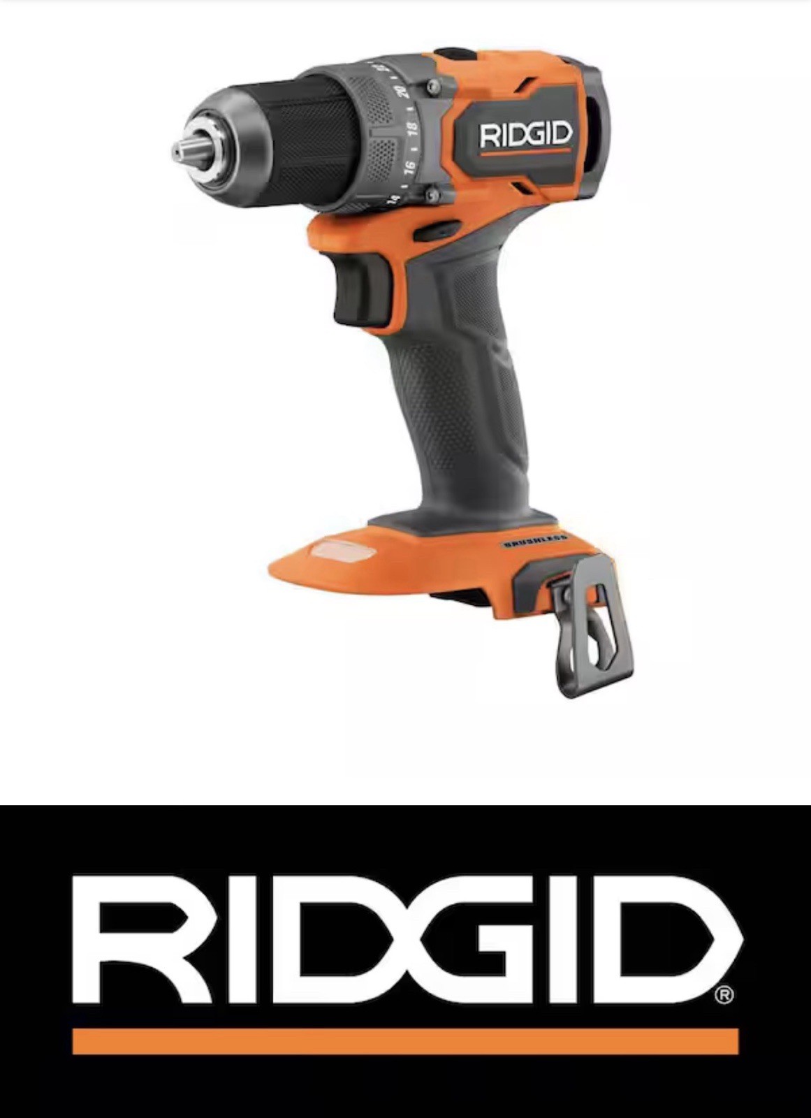 RIDGID 18V R87012 Brushless 1/2" Sub-Compact Drill/Driver Cordless Tool Only
