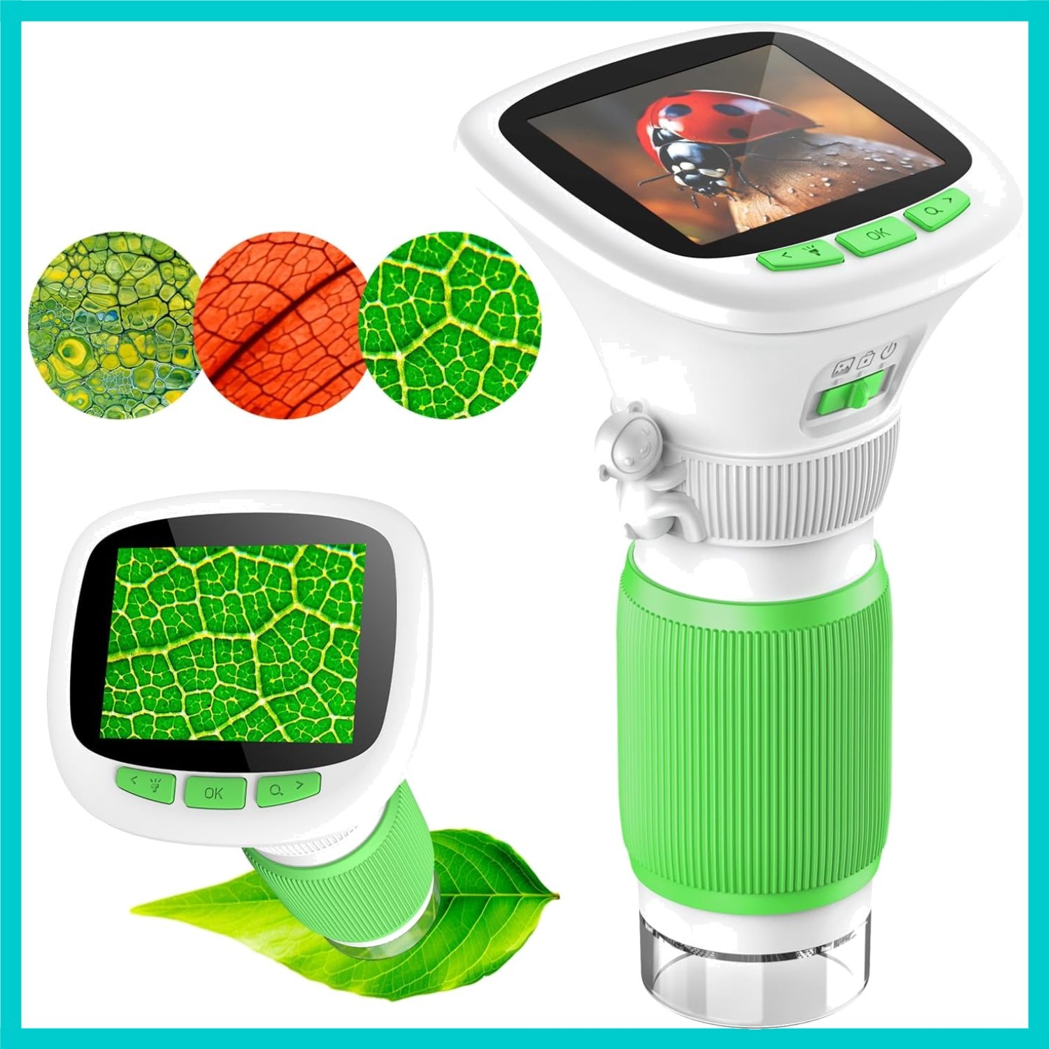 Illuminated Kids Microscope - STEM Educational Tool with Storage for 400 Photos