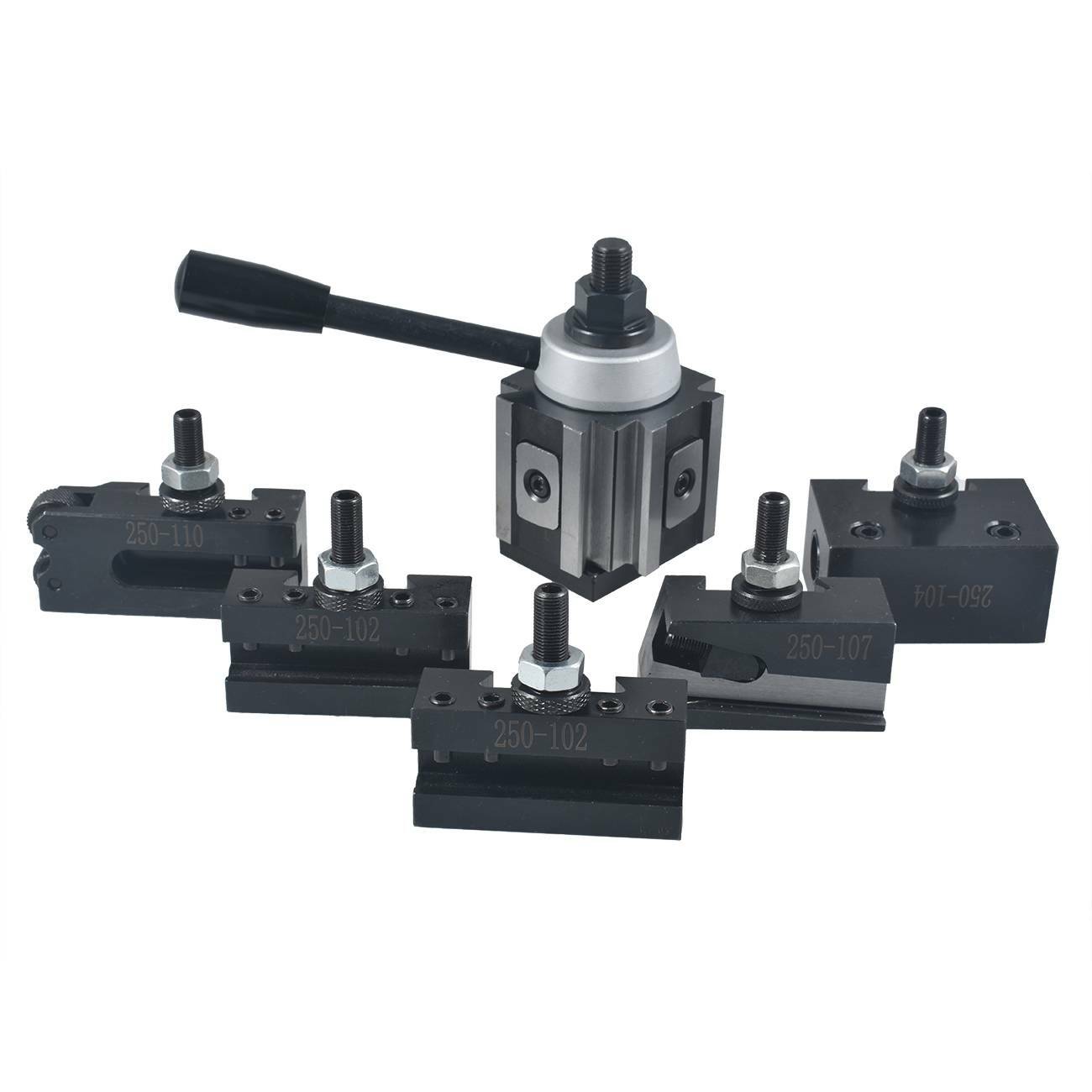 AXA Size 250-100 Set Piston Type Quick Change Tool Post Set for Lathe 6- 12" USA