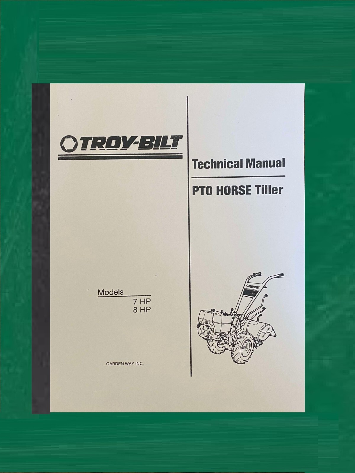 1992 1993 PTO Horse Tiller Technical Repair Manual Fit Troy-Bilt 7HP 8HP WSM7&8