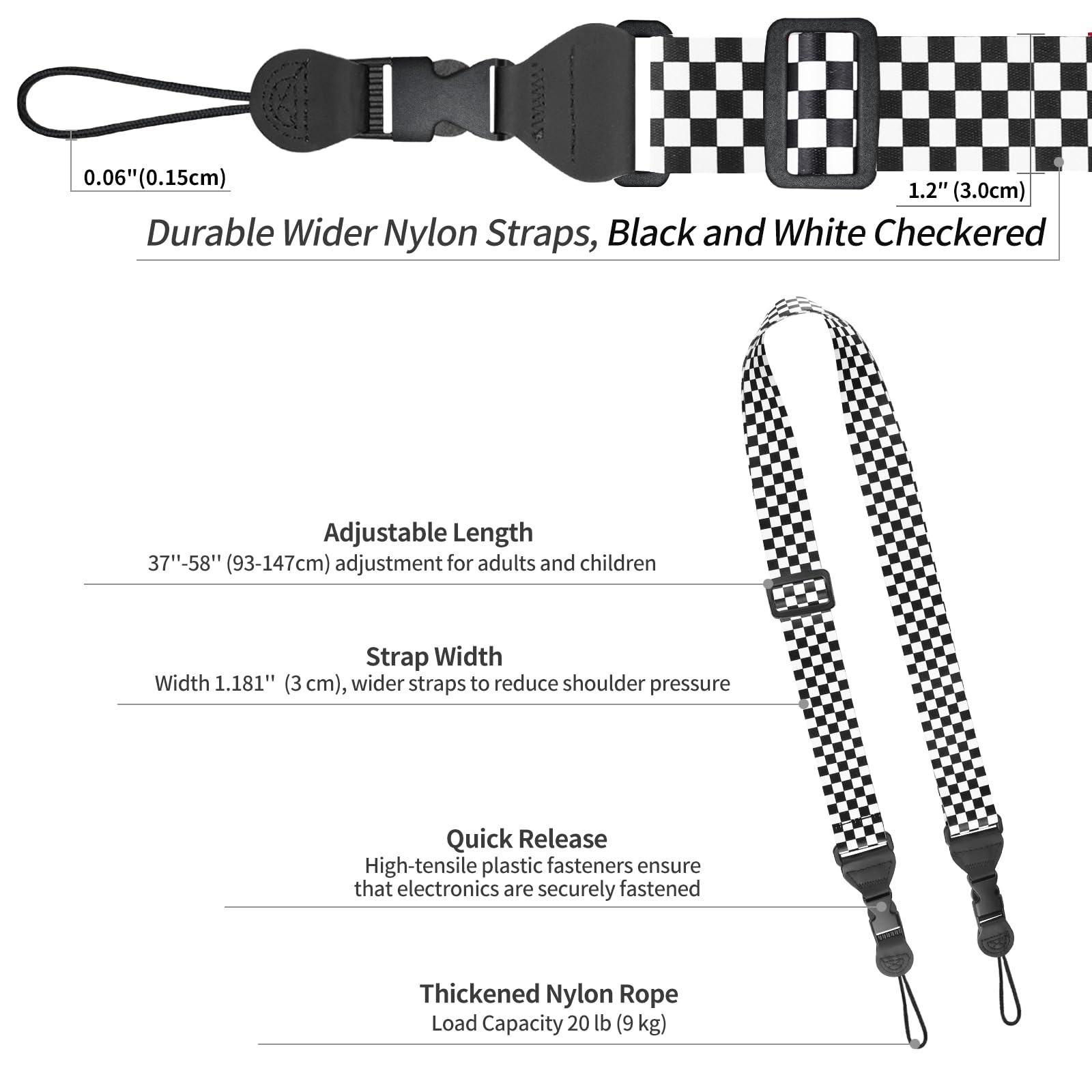 FIEIL Nylon iPad Strap, Adjustable Camera Neck Strap, Comfortable Shoulder St...