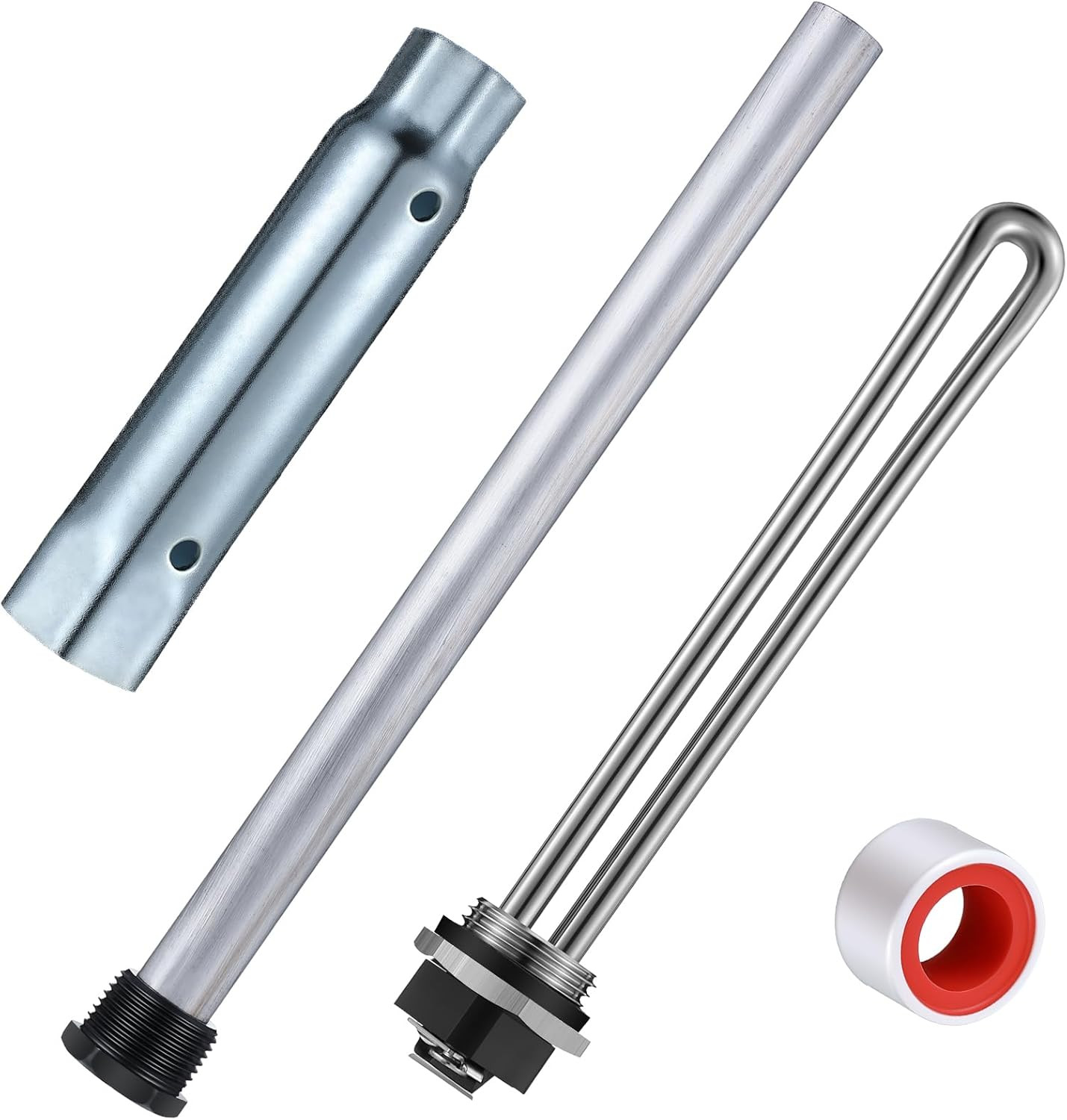 Saillong 4 Pieces RV Water Heater Elements Include 1 Anode Rod 1 Electric Heater
