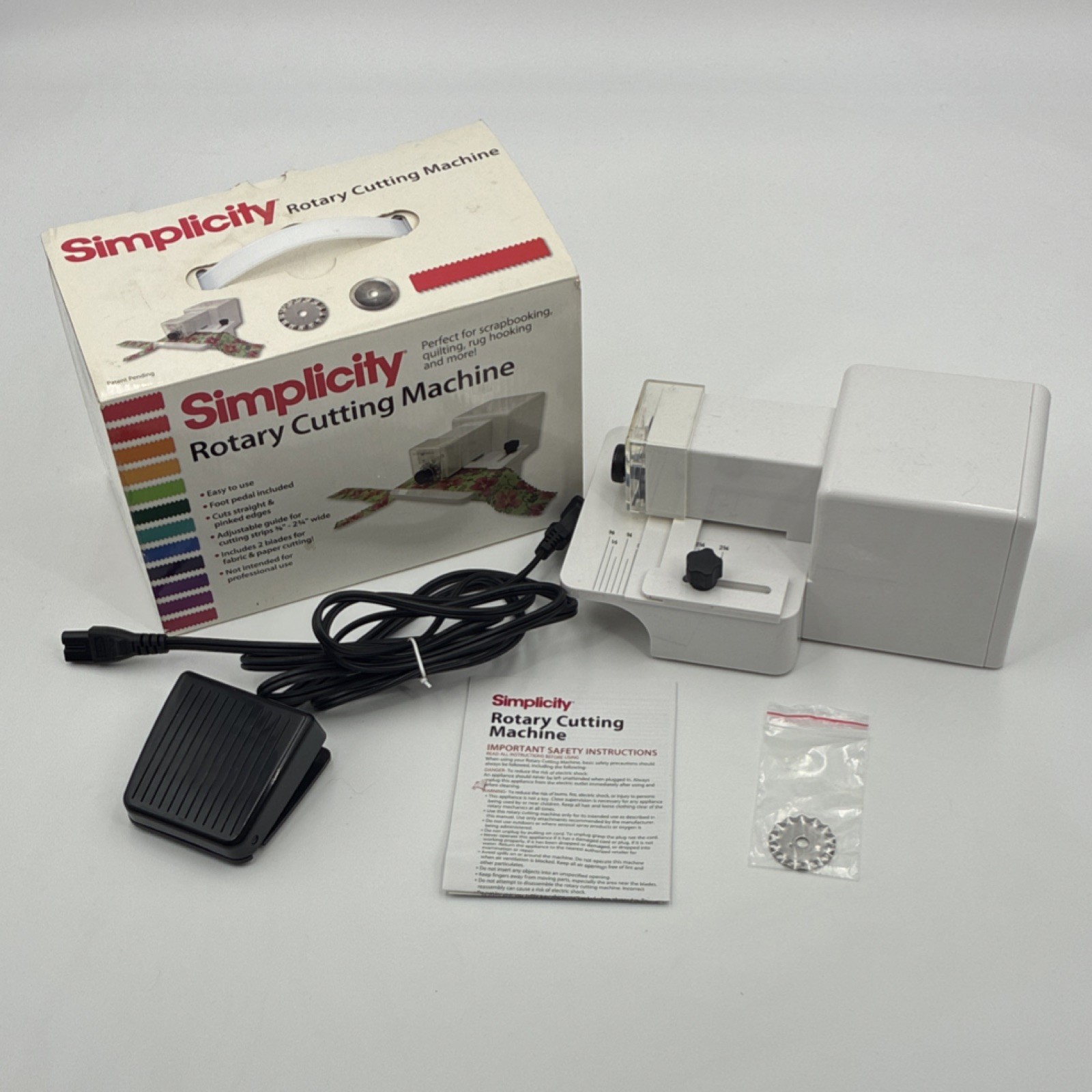 Simplicity Rotary Cutting Machine 881950 Electric for Quilting Rug Hooking
