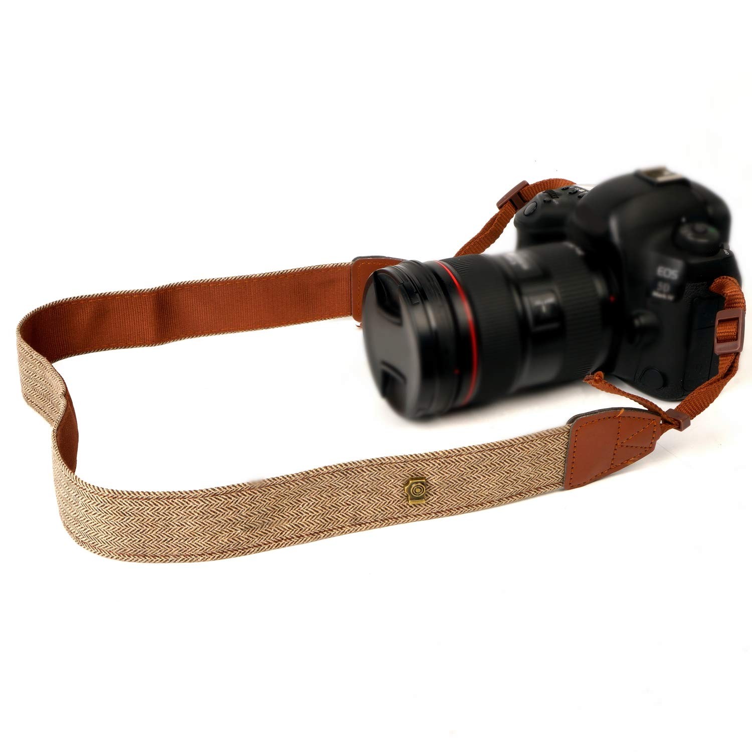 WANBY Camera Strap Canvas Brown Shoulder with Quick Brown,