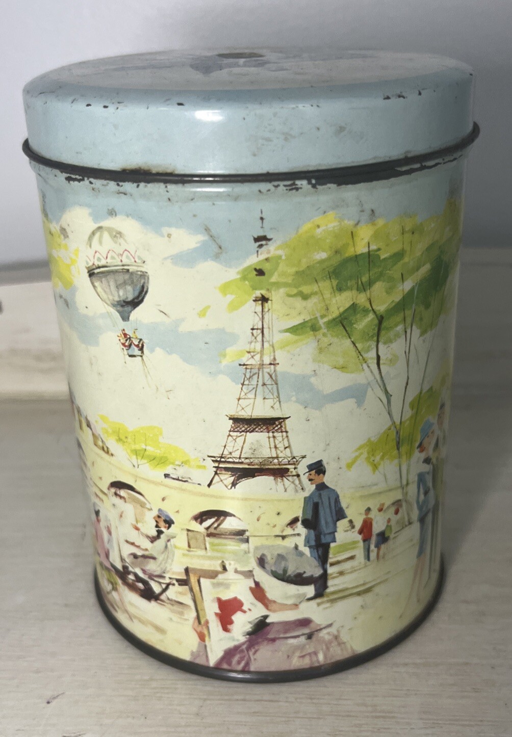 Paris France Scene Parisian Eiffel Tower Art Bridge Hot Air Balloon Candy Peanut
